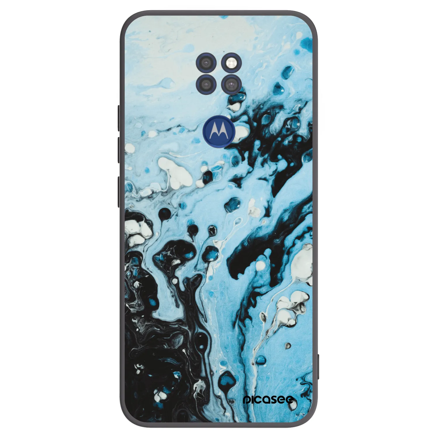 Picasee husă neagră din silicon pentru Motorola Moto G9 Play - Organic blue