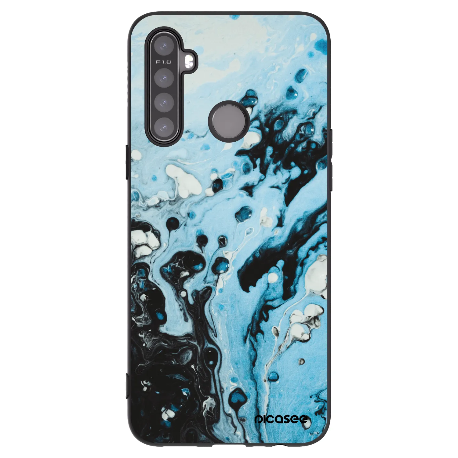 Picasee husă neagră din silicon pentru Realme 6i - Organic blue