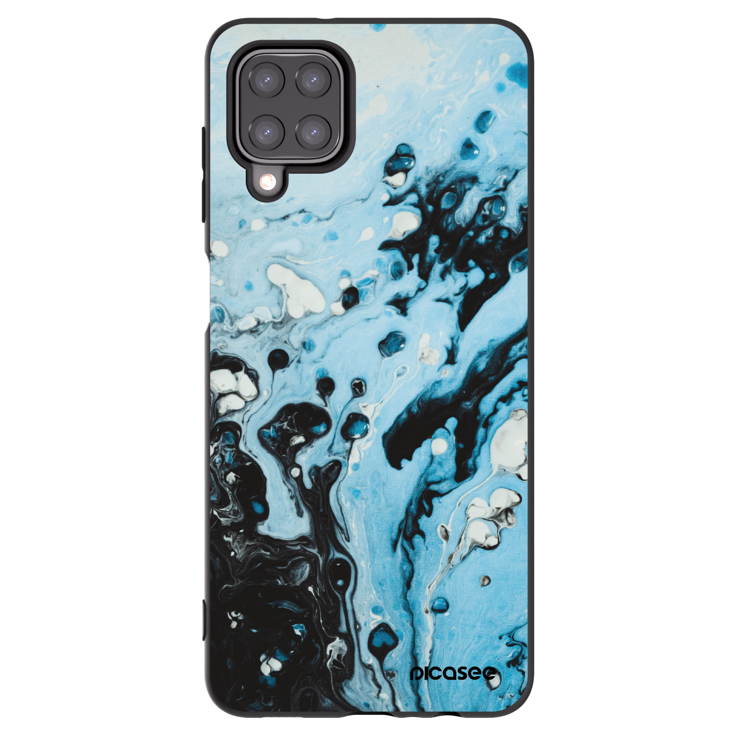 Picasee husă neagră din silicon pentru Samsung Galaxy A12 A125F - Organic blue