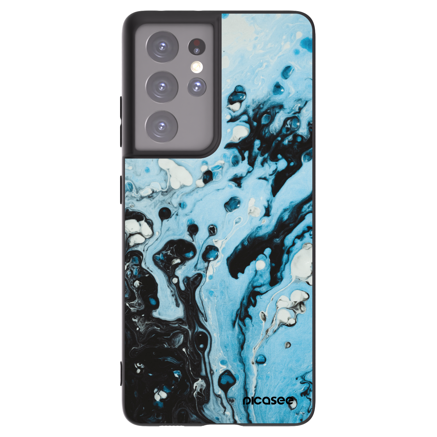 Picasee husă neagră din silicon pentru Samsung Galaxy S21 Ultra 5G G998B - Organic blue