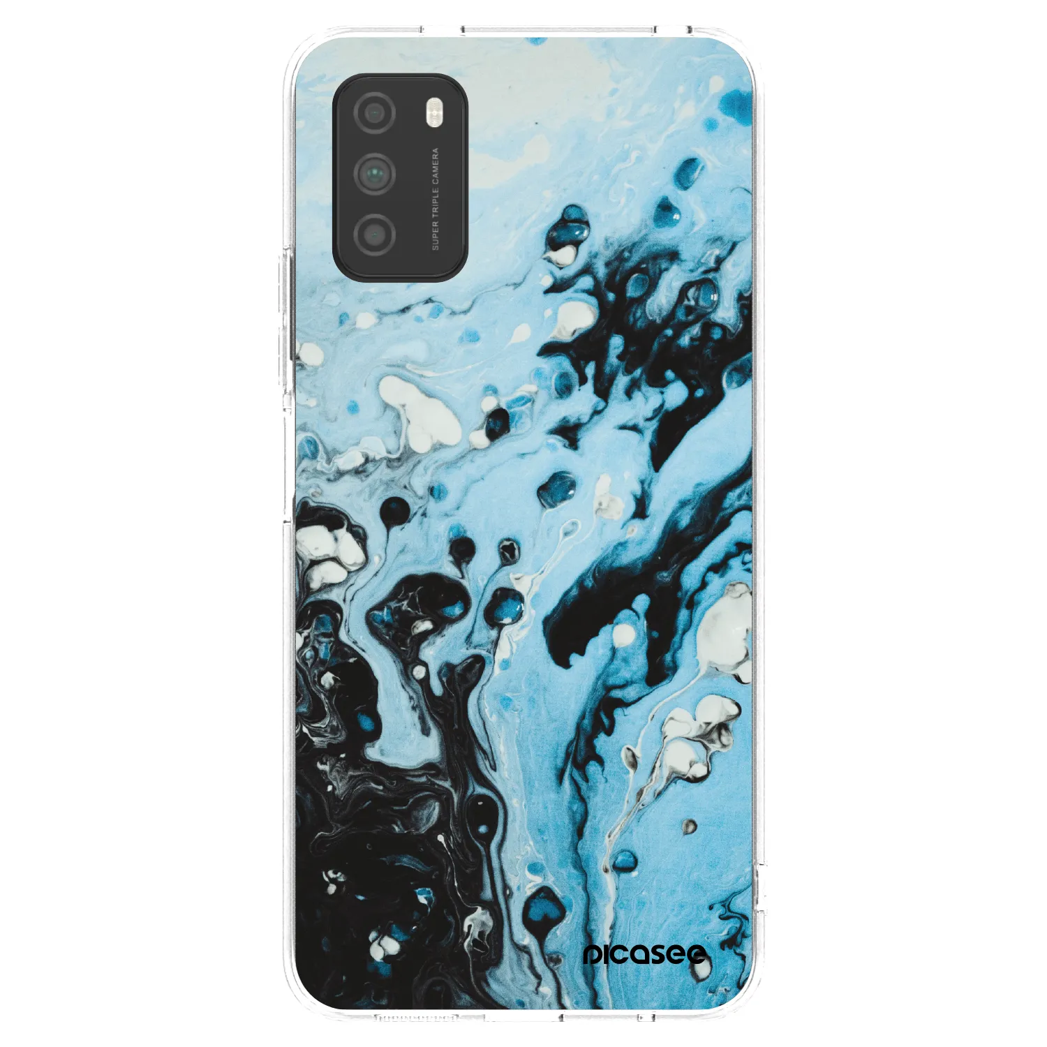 Picasee husă transparentă din silicon pentru Xiaomi Poco M3 - Organic blue