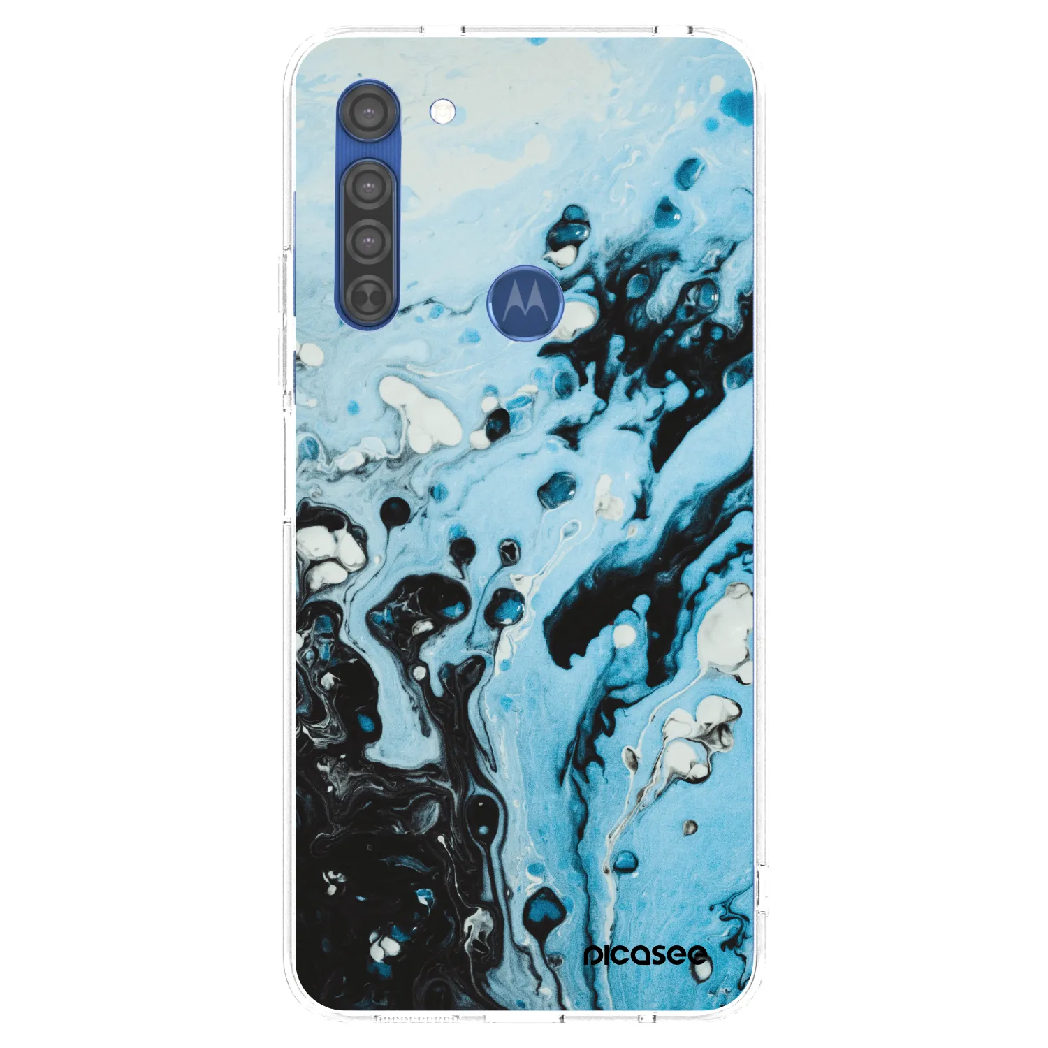Picasee husă transparentă din silicon pentru Motorola Moto G8 - Organic blue