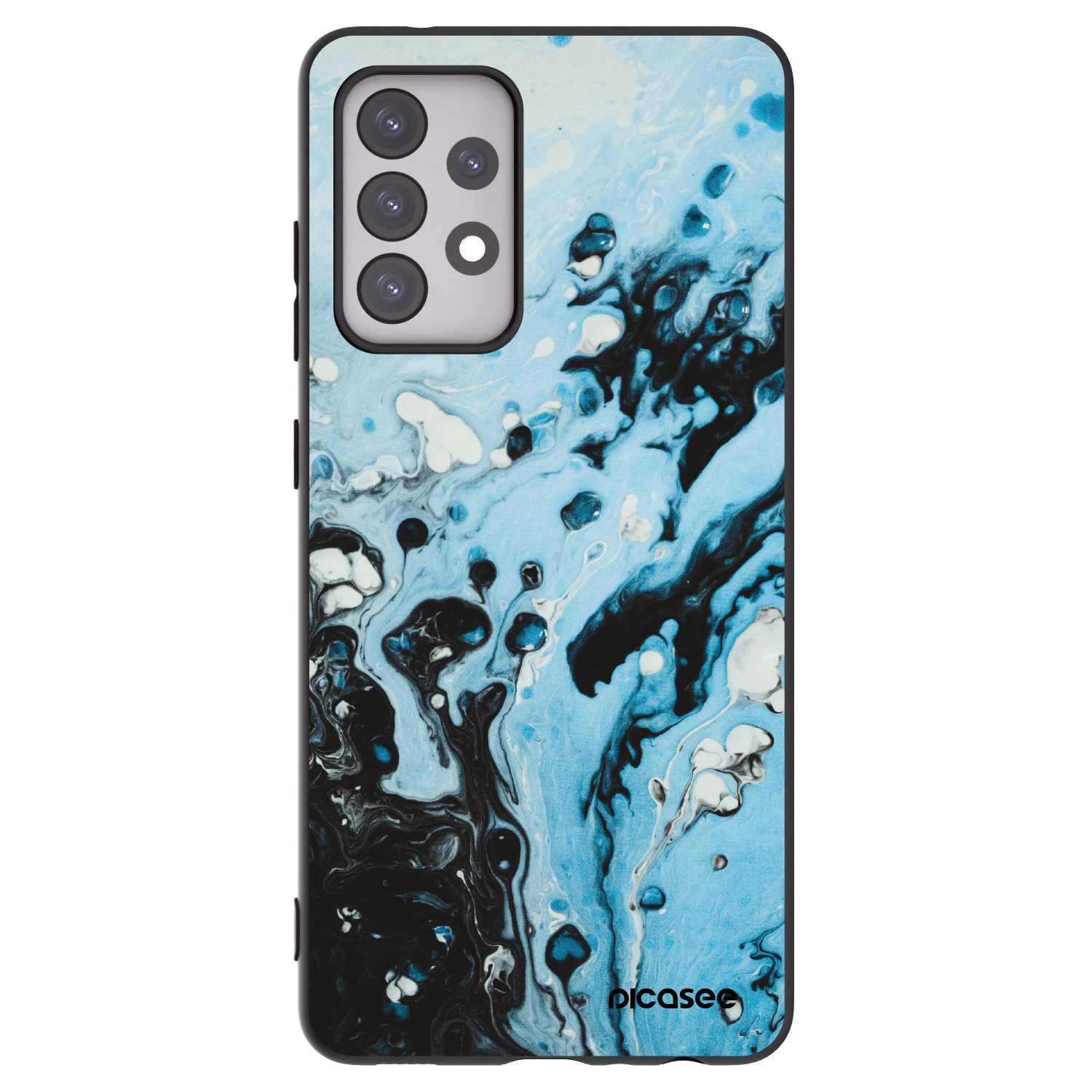 Picasee husă neagră din silicon pentru Samsung Galaxy A52s 5G A528B - Organic blue
