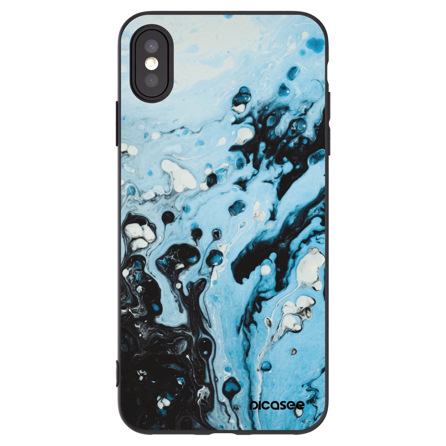 Picasee husă neagră din silicon pentru Apple iPhone XS Max - Organic blue