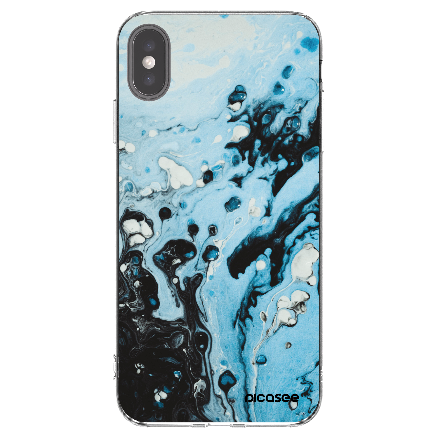 Picasee husă transparentă din silicon pentru Apple iPhone XS Max - Organic blue