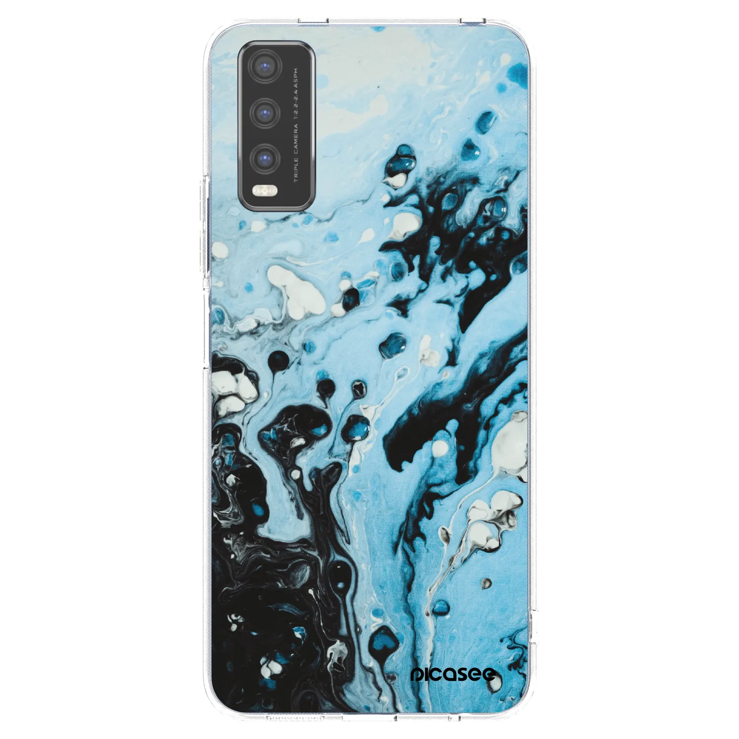 Picasee husă transparentă din silicon pentru Vivo Y20s - Organic blue
