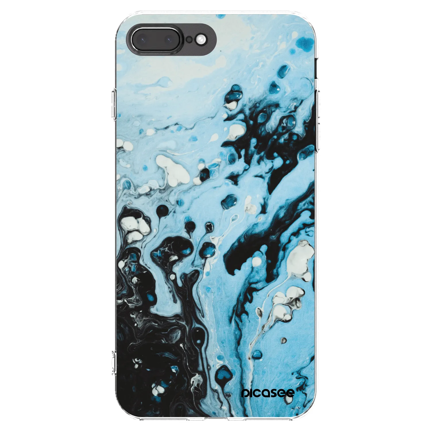 Picasee husă transparentă din silicon pentru Apple iPhone 7 Plus - Organic blue
