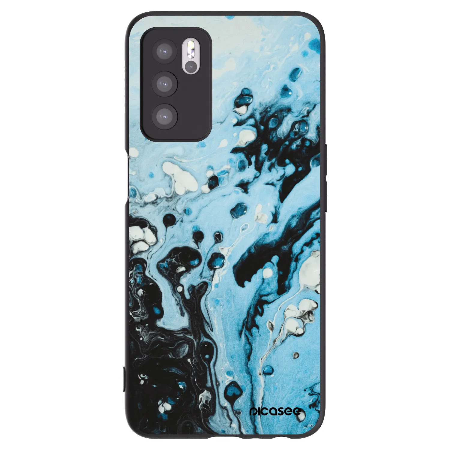 Picasee husă neagră din silicon pentru OPPO A16s - Organic blue