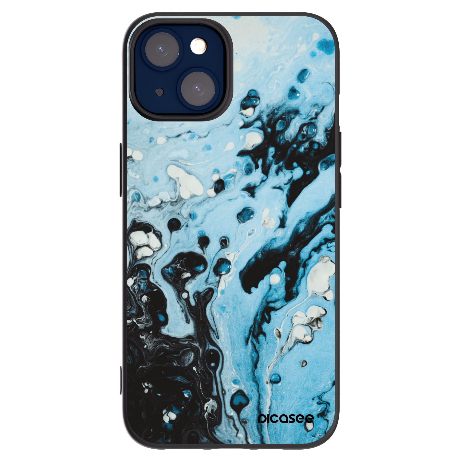 Picasee husă neagră din silicon pentru Apple iPhone 14 - Organic blue