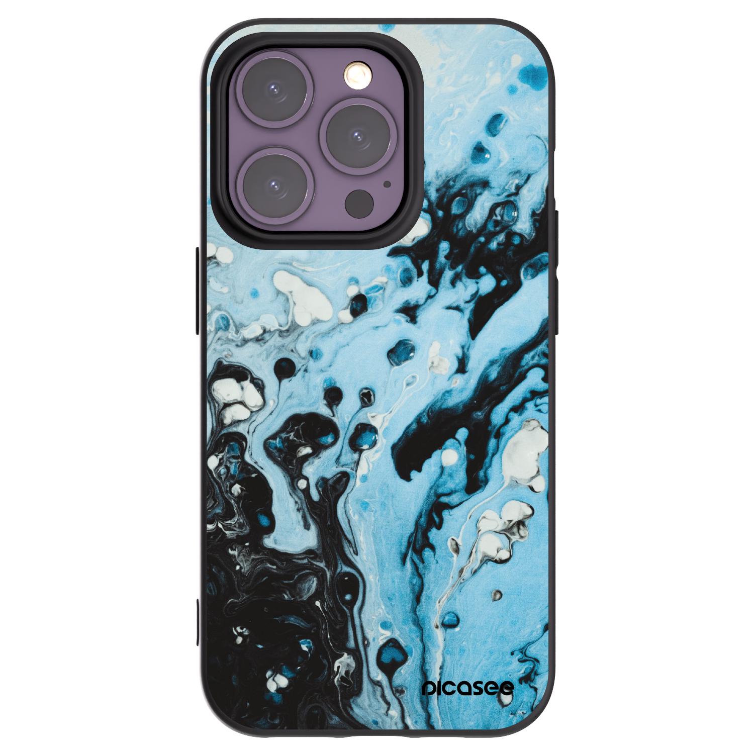 Picasee husă neagră din silicon pentru Apple iPhone 14 Pro - Organic blue