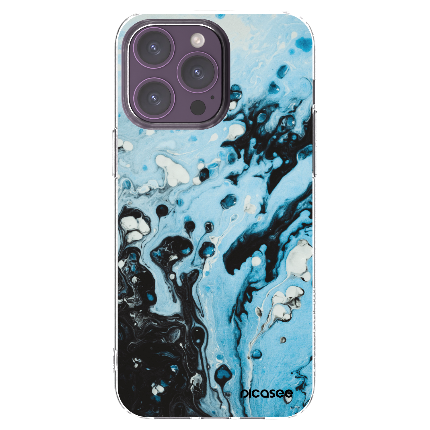 Picasee husă transparentă din silicon pentru Apple iPhone 14 Pro Max - Organic blue