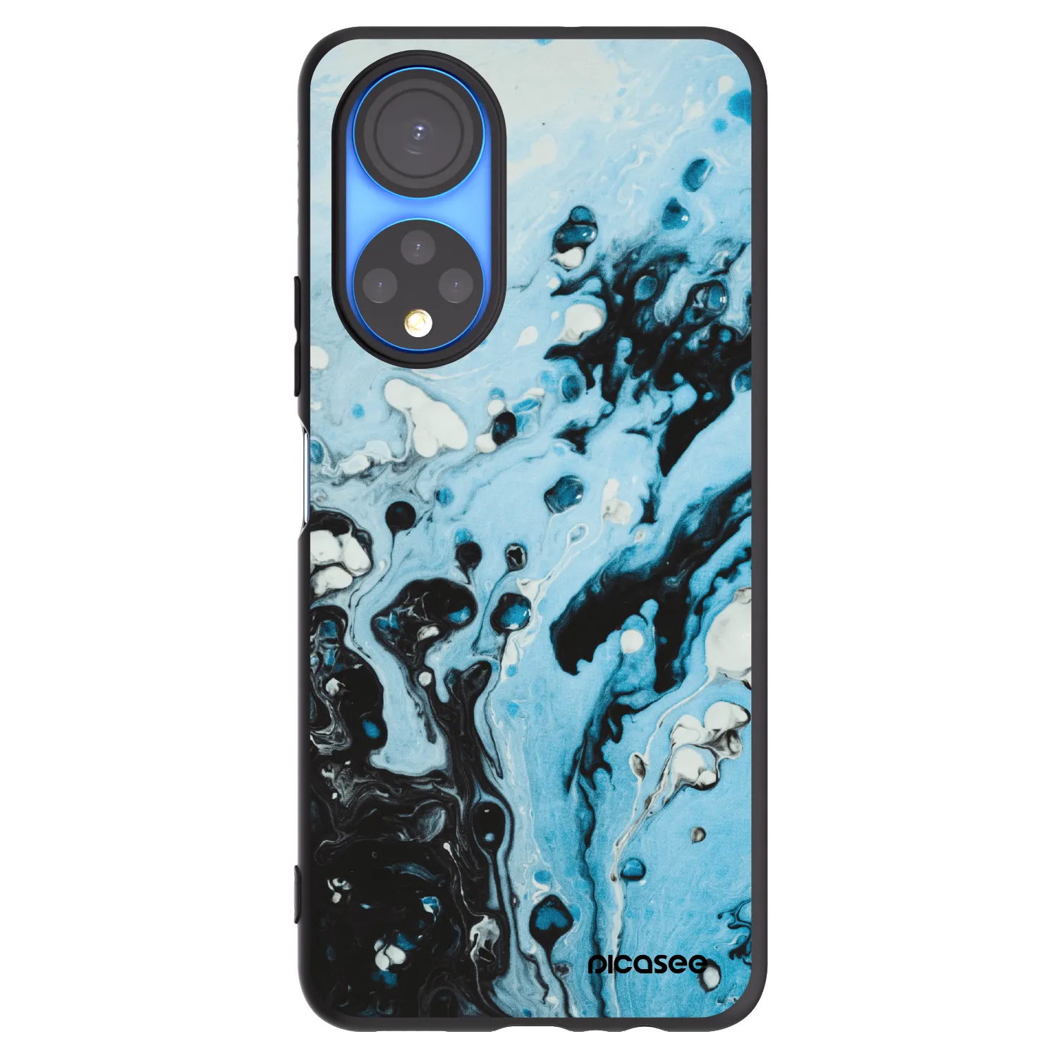 Picasee husă neagră din silicon pentru Honor X7 - Organic blue