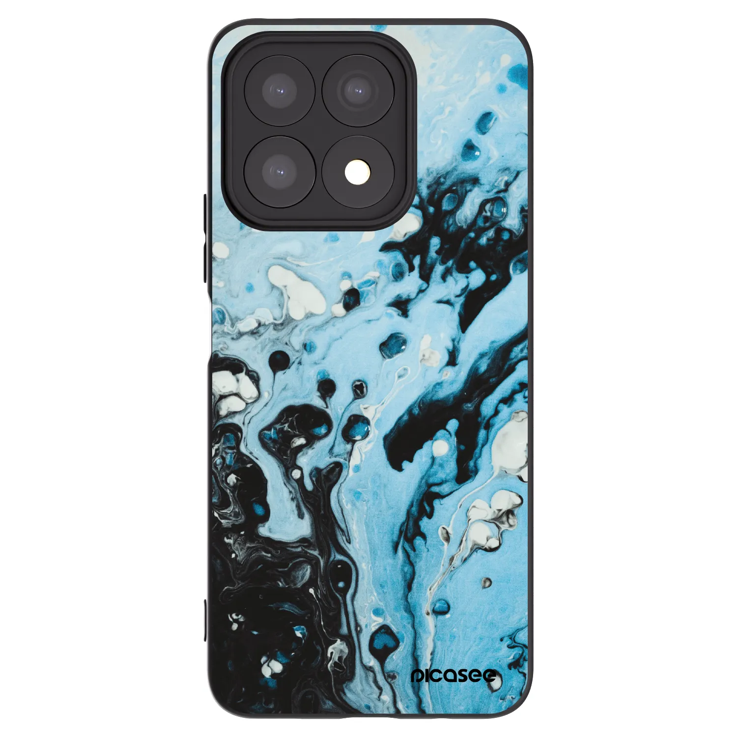 Picasee husă neagră din silicon pentru Honor X8a - Organic blue