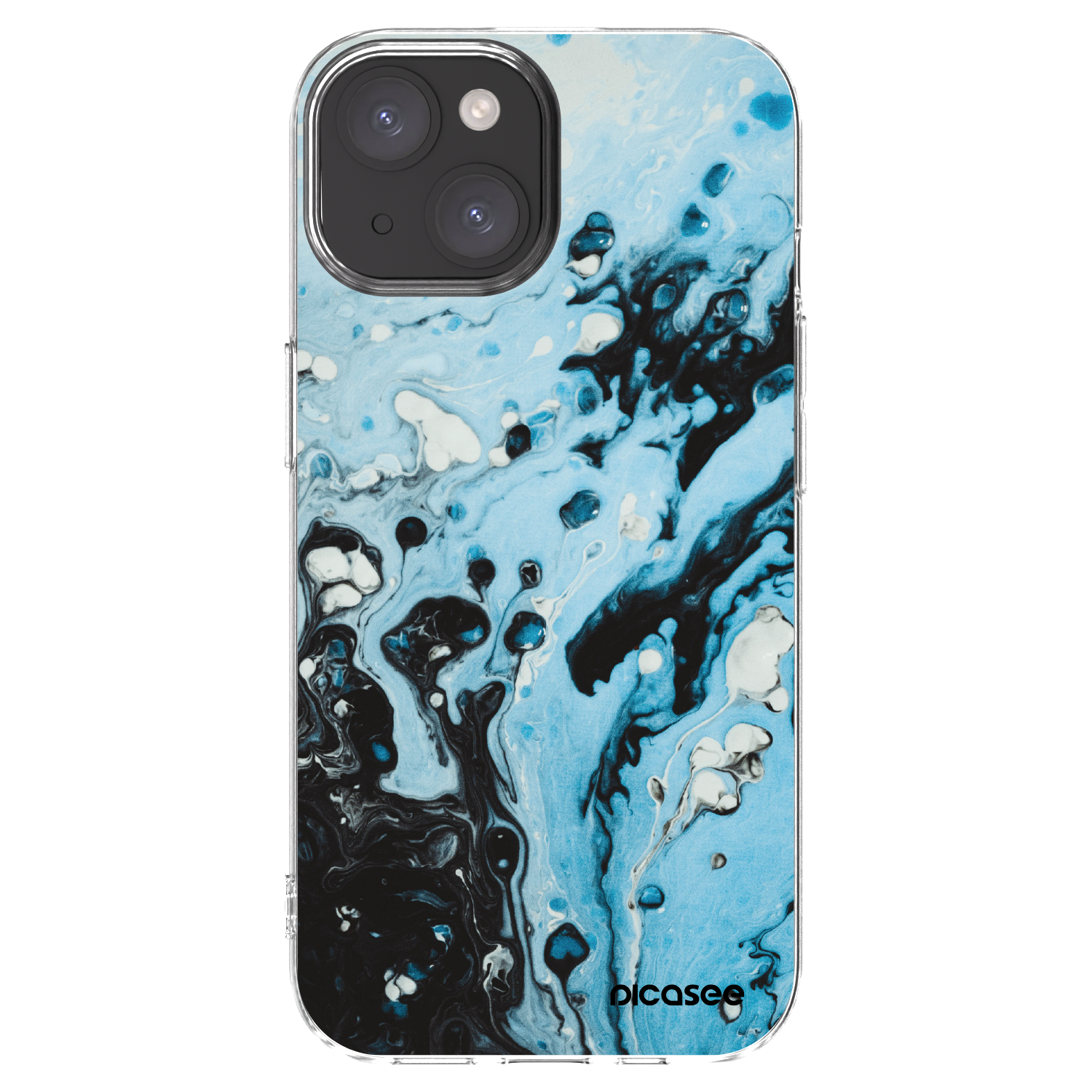 Picasee husă transparentă din silicon pentru Apple iPhone 15 - Organic blue