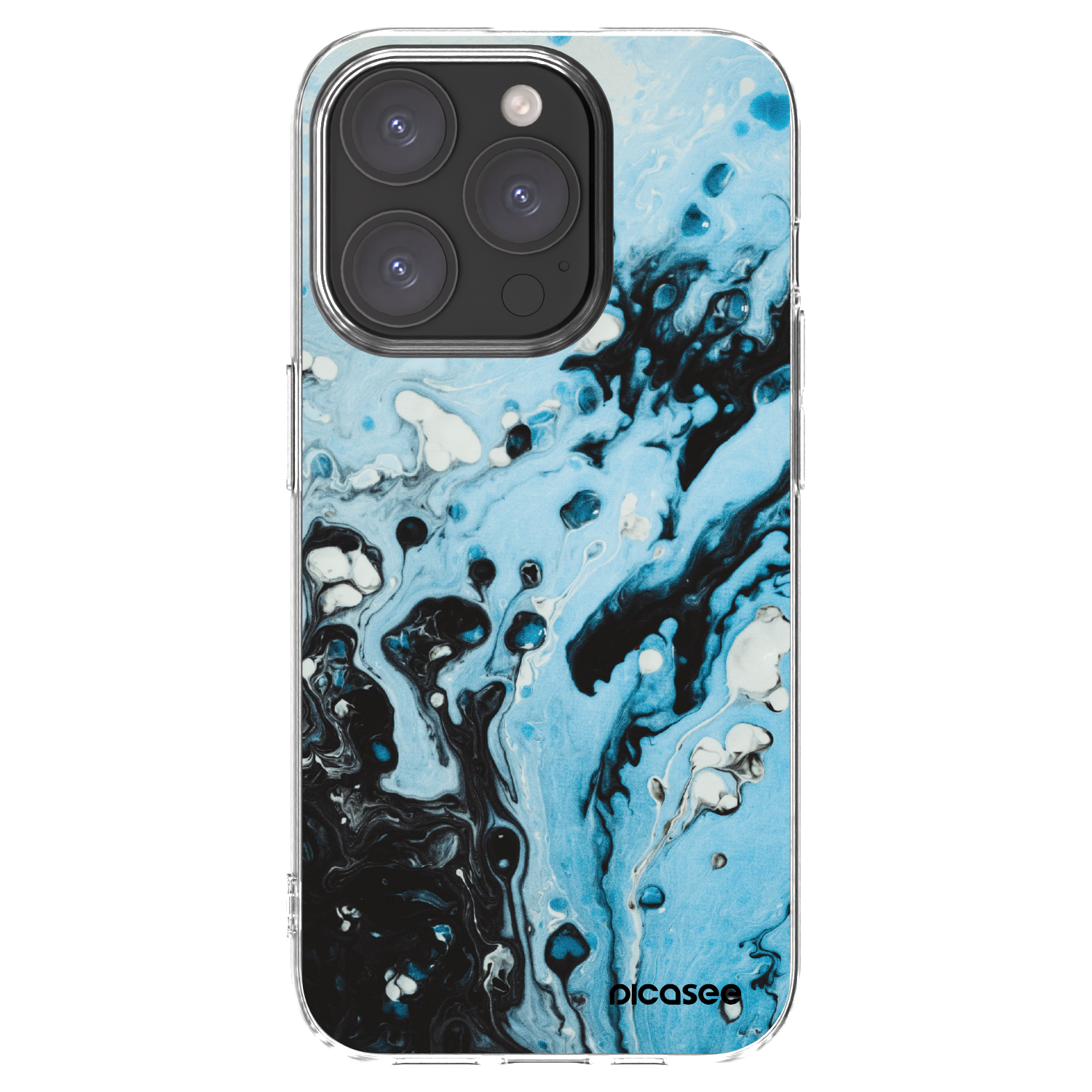 Picasee husă transparentă din silicon pentru Apple iPhone 15 Pro - Organic blue