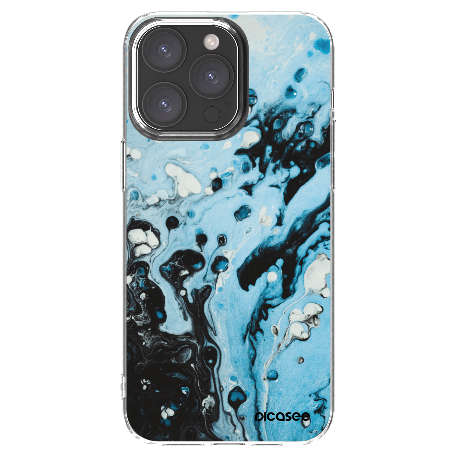 Picasee husă transparentă din silicon pentru Apple iPhone 15 Pro Max - Organic blue