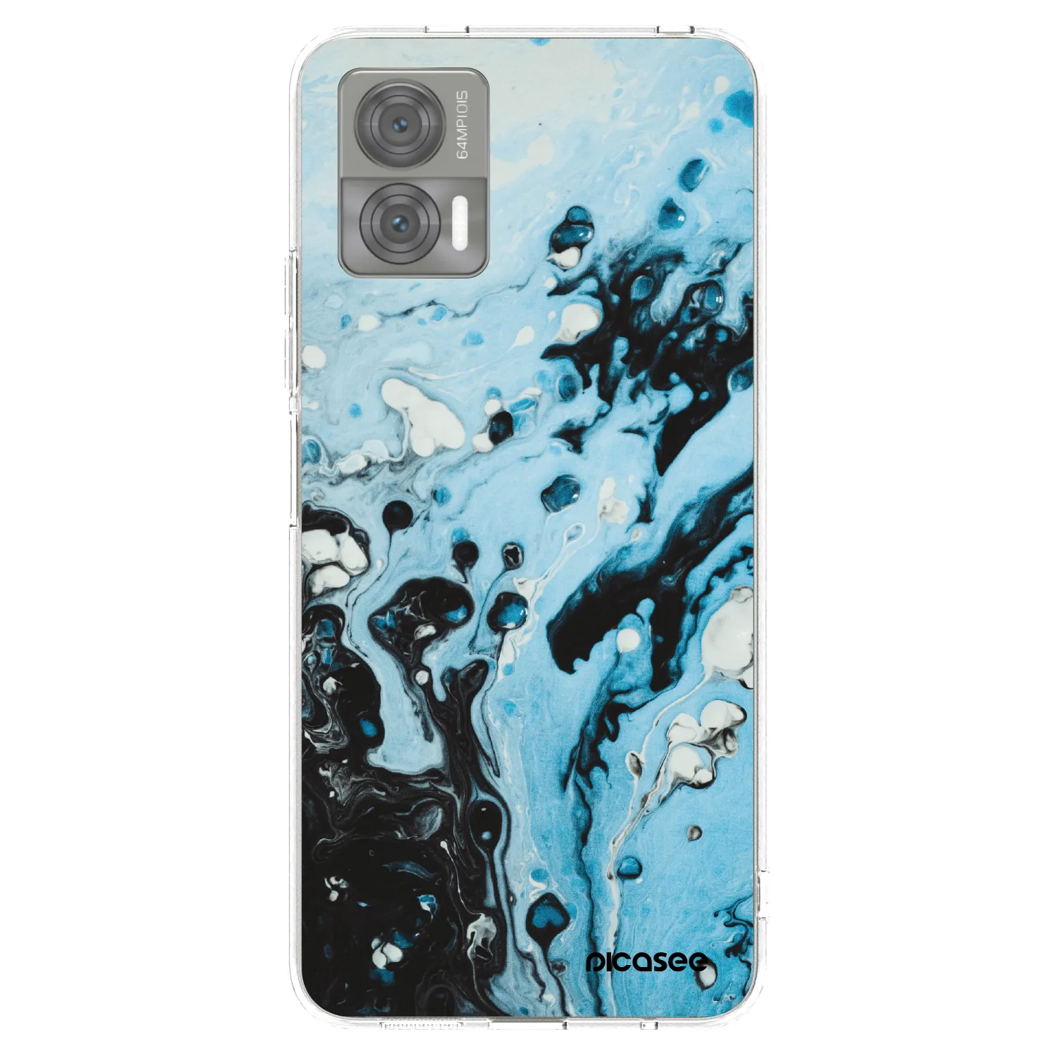 Picasee husă transparentă din silicon pentru Motorola Edge 30 Neo - Organic blue