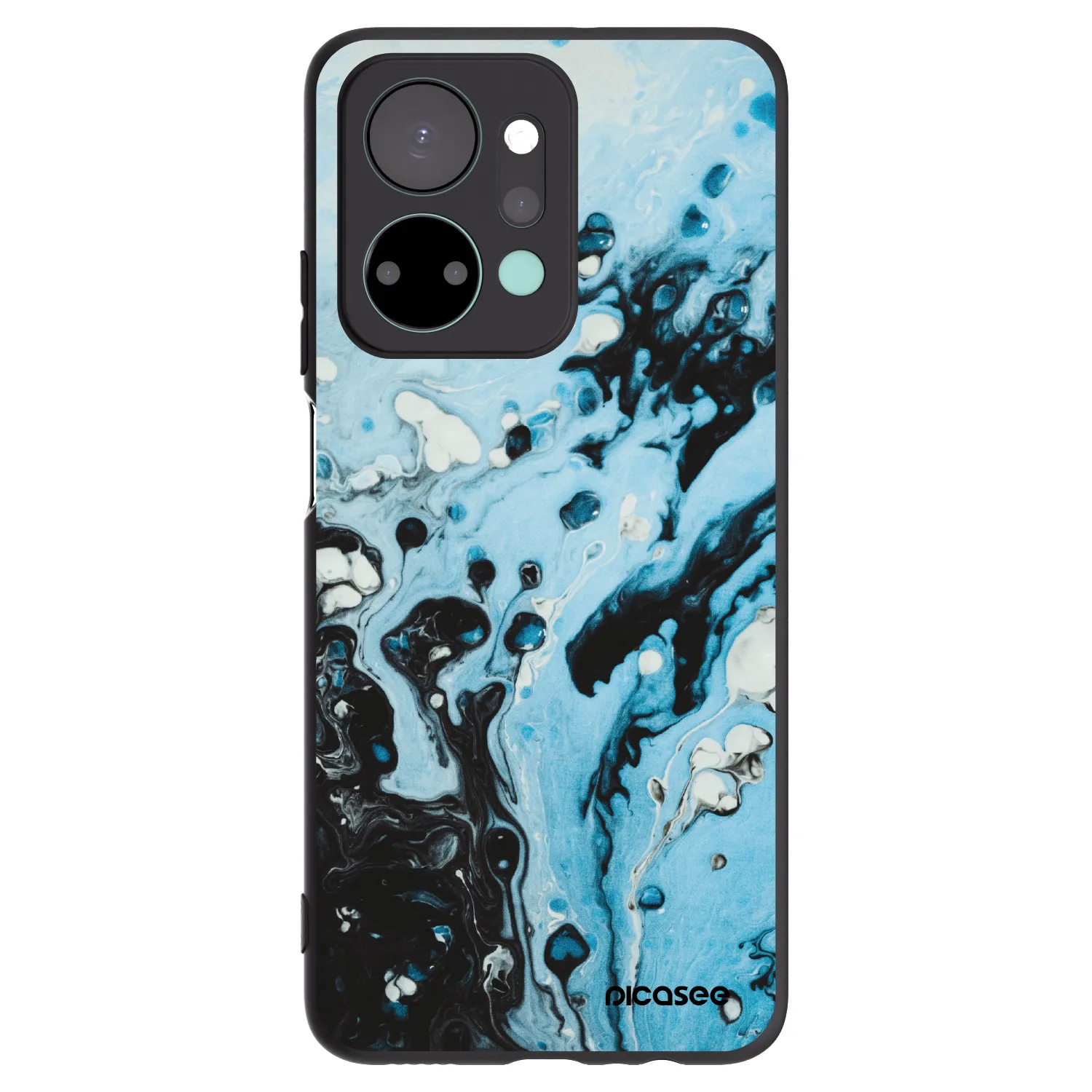 Picasee husă neagră din silicon pentru Honor X7a - Organic blue