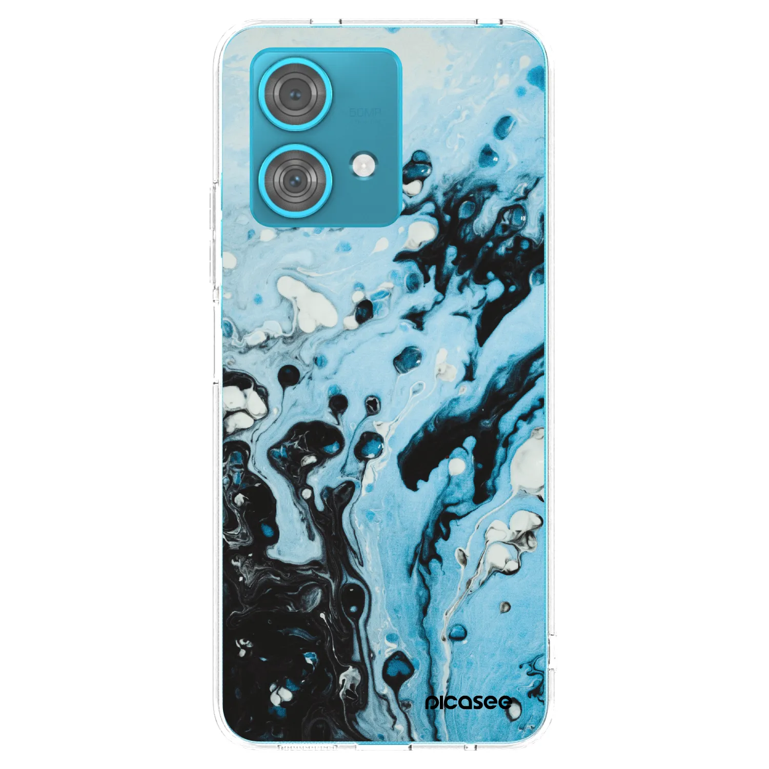 Picasee husă transparentă din silicon pentru Motorola Edge 40 Neo - Organic blue