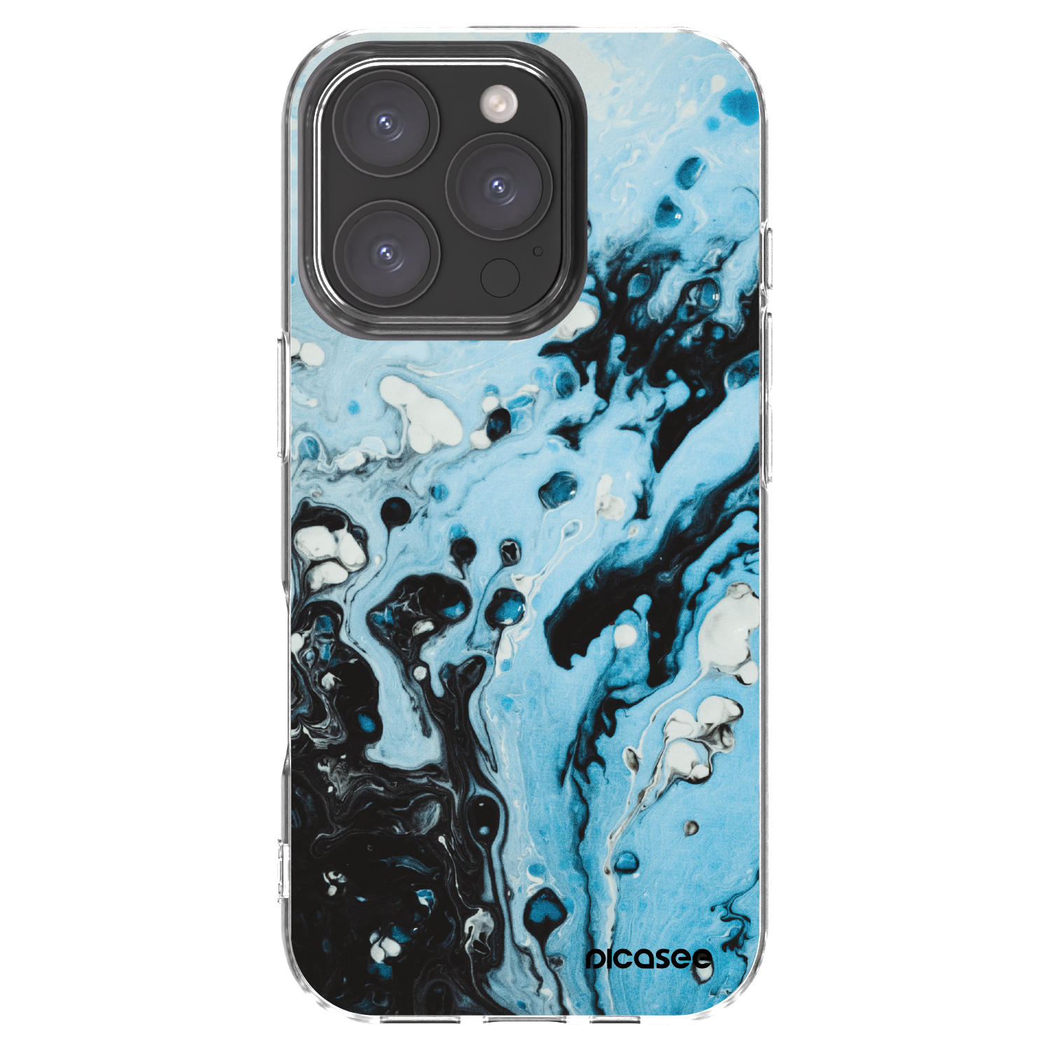 Picasee husă transparentă din silicon pentru Apple iPhone 16 Pro - Organic blue