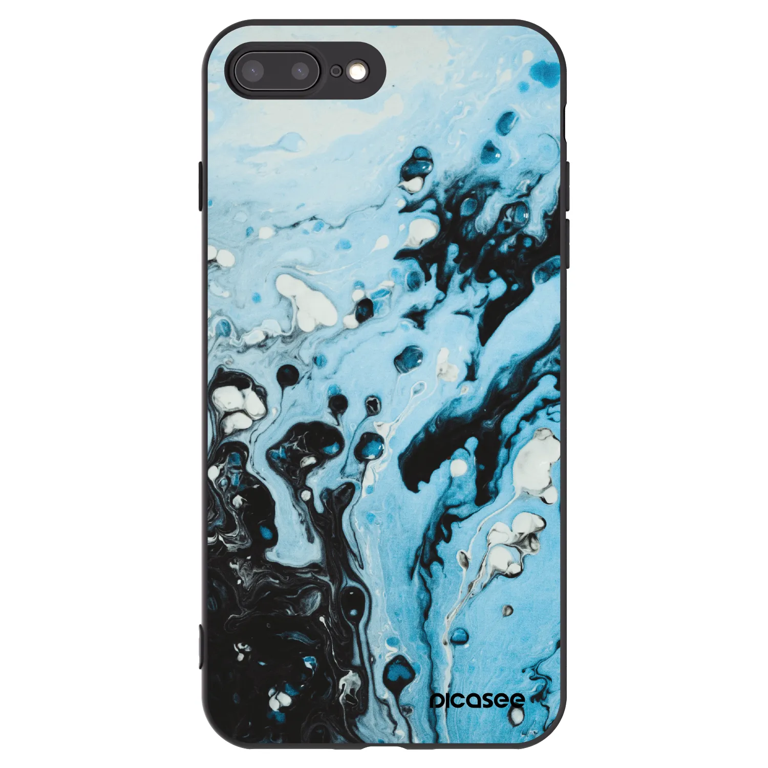 Picasee husă neagră din silicon pentru Apple iPhone 8 Plus - Organic blue