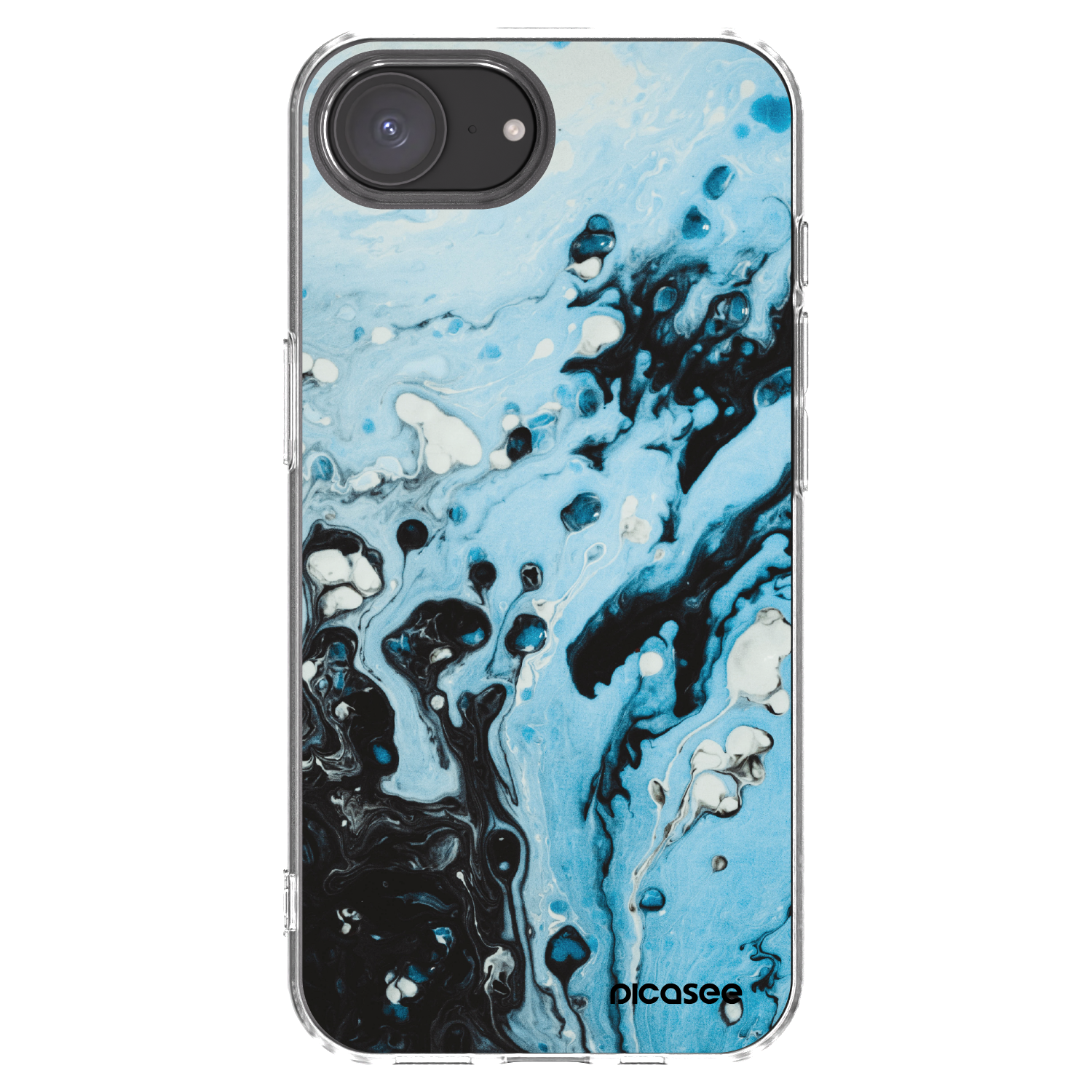 Picasee husă transparentă din silicon pentru Apple iPhone 16e - Organic blue