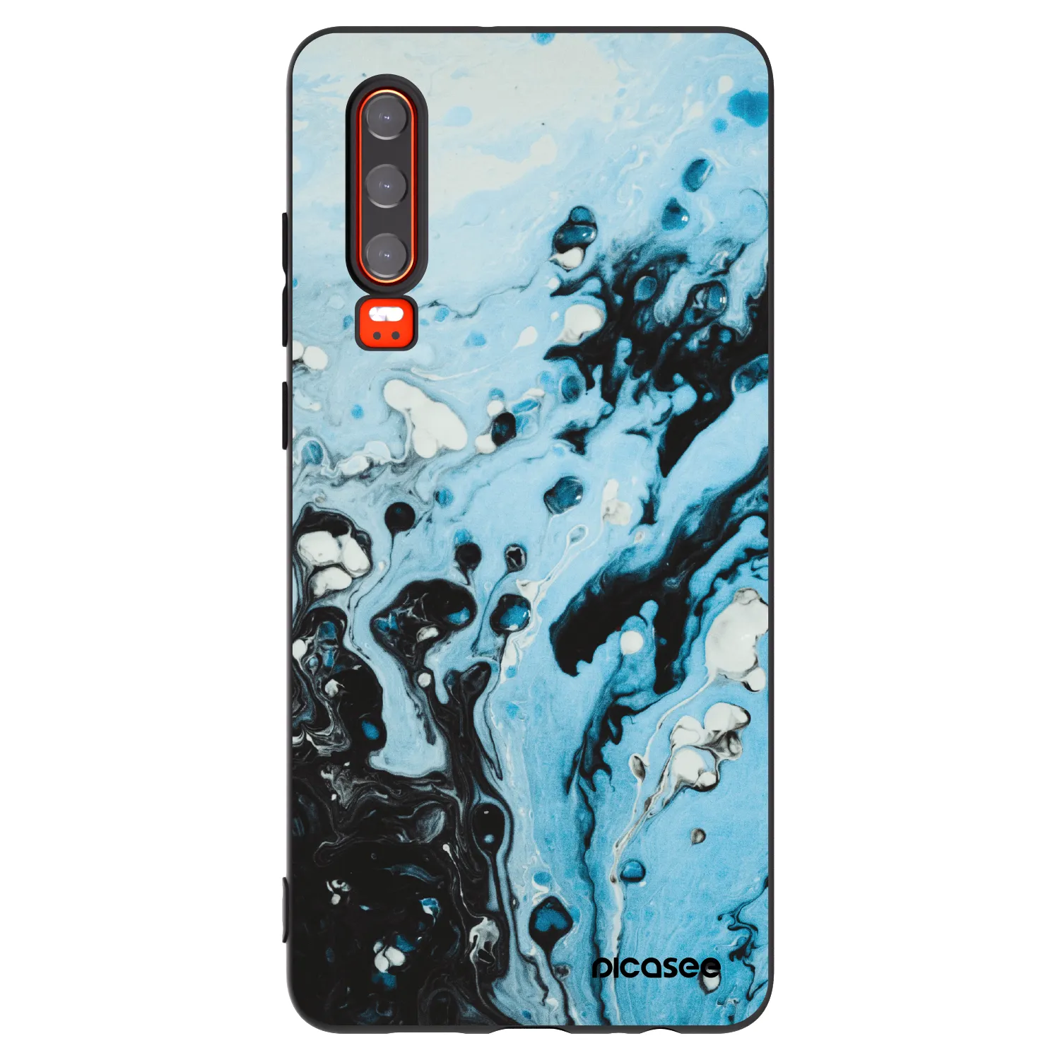 Picasee husă neagră din silicon pentru Huawei P30 - Organic blue