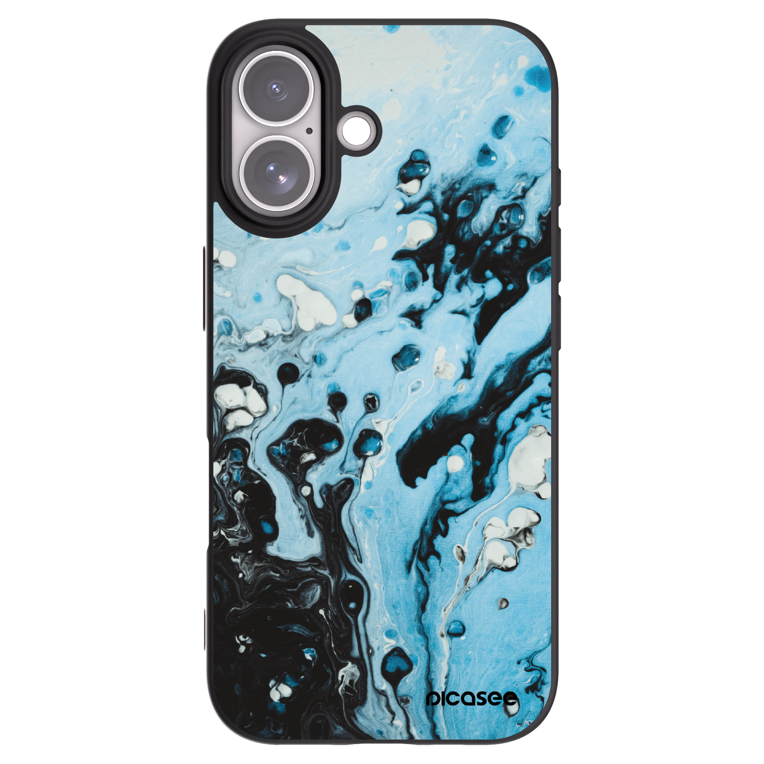 Picasee husă neagră din silicon pentru Apple iPhone 17 - Organic blue