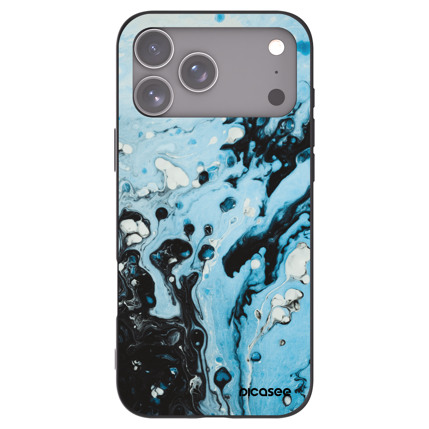 Picasee husă neagră din silicon pentru Apple iPhone 17 Pro Max - Organic blue