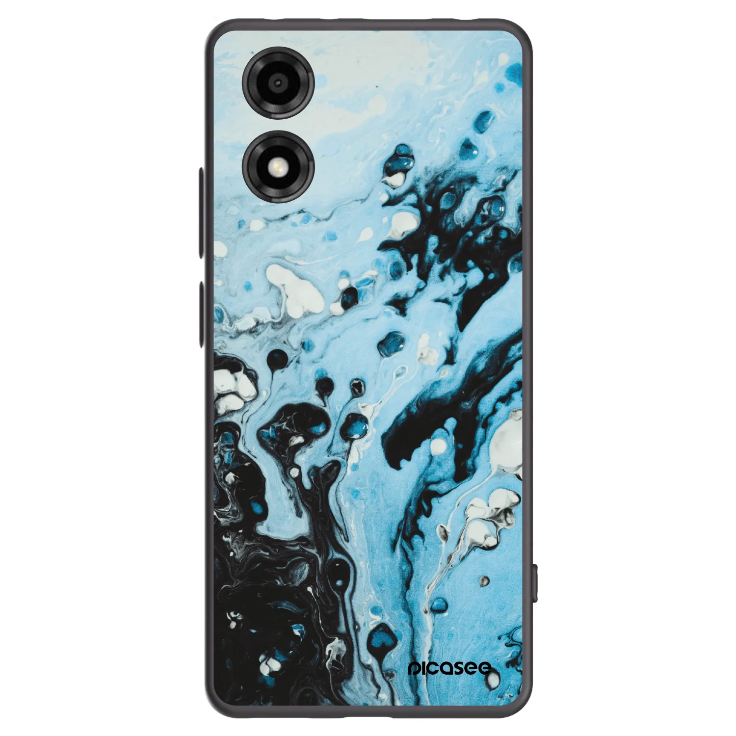 Picasee husă neagră din silicon pentru Motorola Moto E14 - Organic blue
