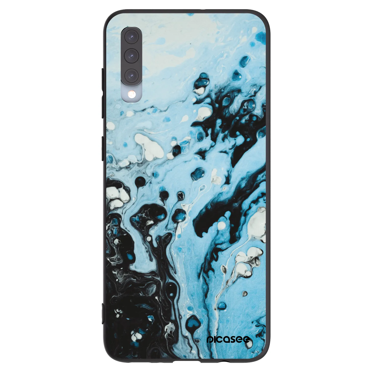 Picasee husă neagră din silicon pentru Samsung Galaxy A70 A705F - Organic blue