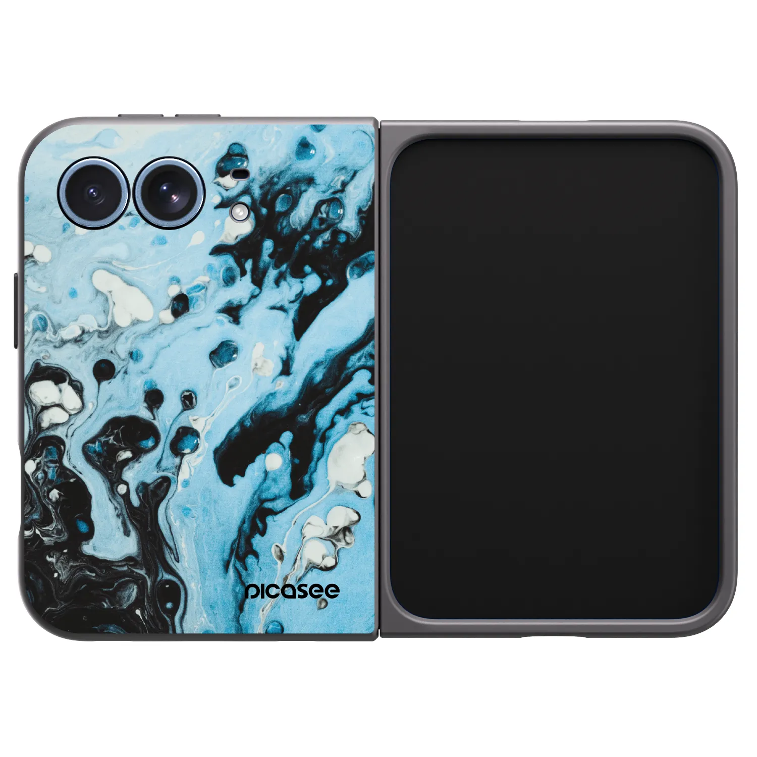 Picasee husă neagră din silicon pentru Apple iPhone Duo - Organic blue