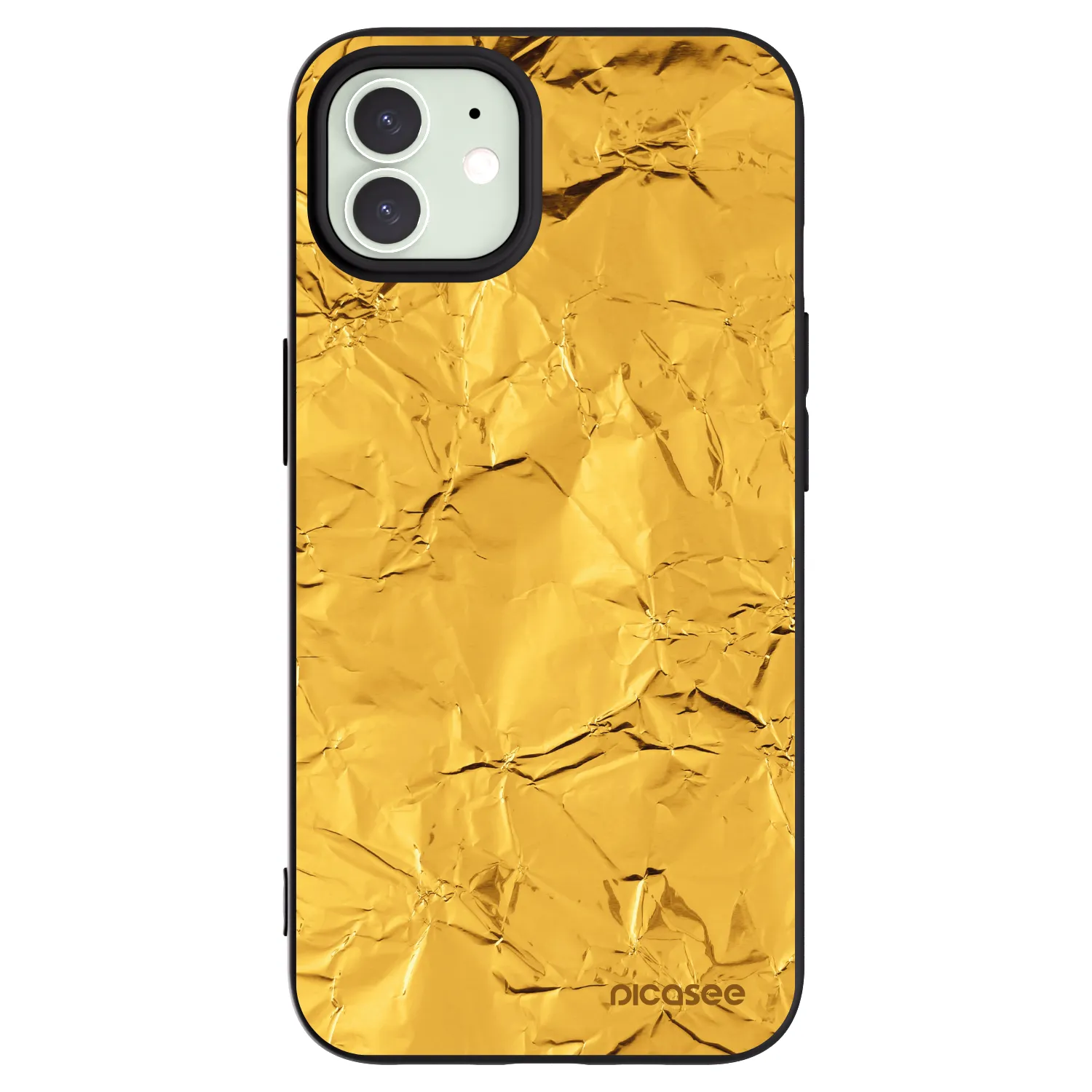 Picasee husă neagră din silicon pentru Apple iPhone 12 - Gold