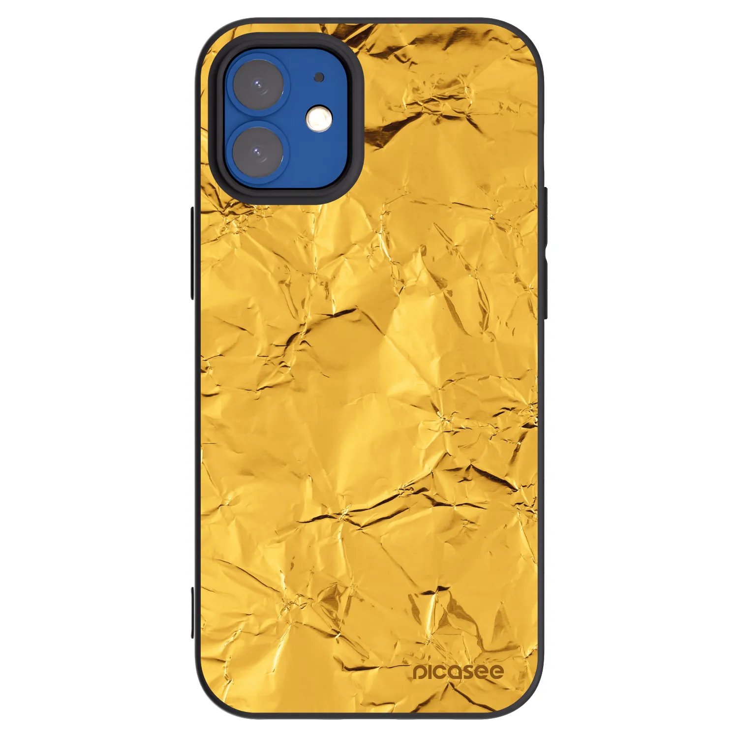 Picasee husă neagră din silicon pentru Apple iPhone 12 mini - Gold