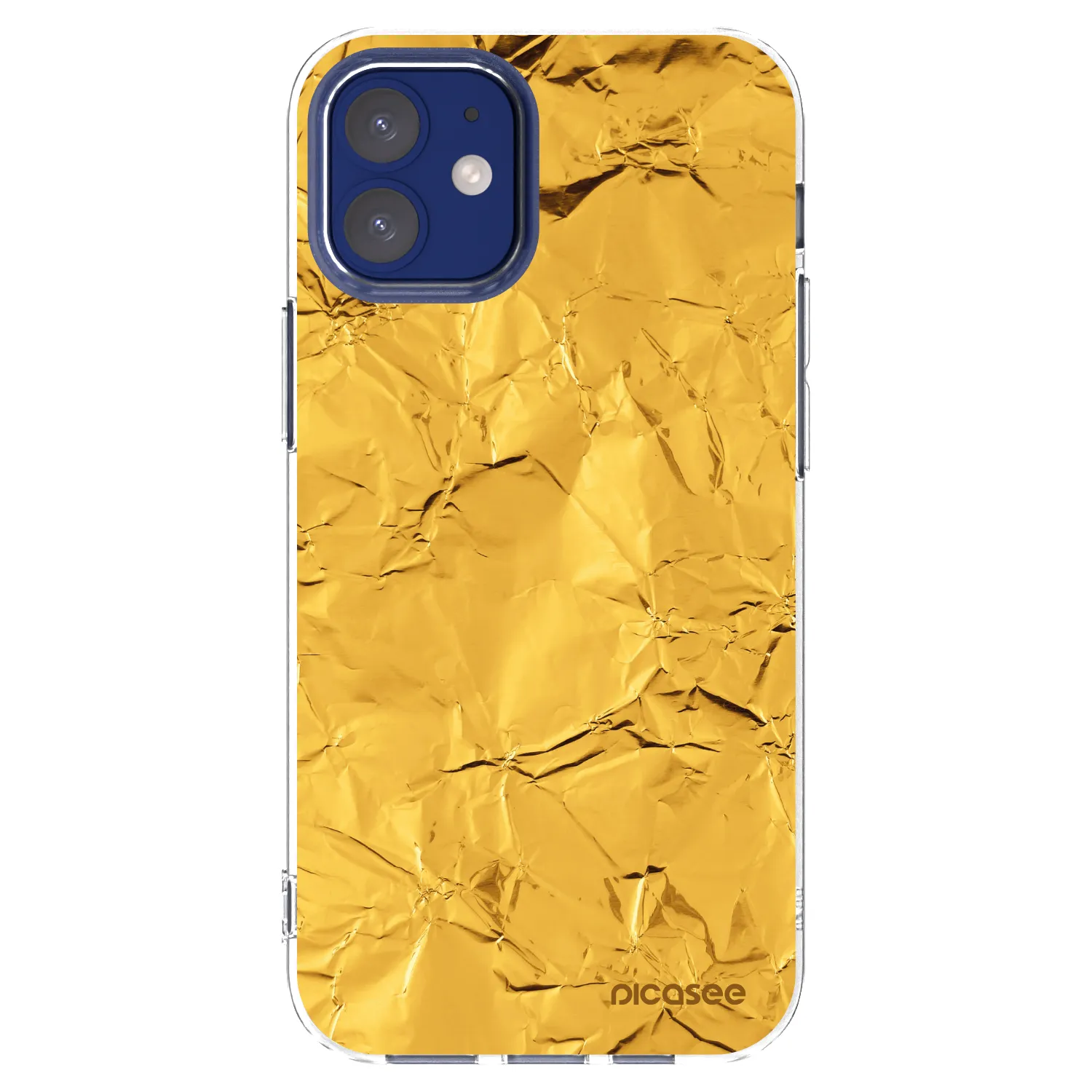 Picasee husă transparentă din silicon pentru Apple iPhone 12 mini - Gold