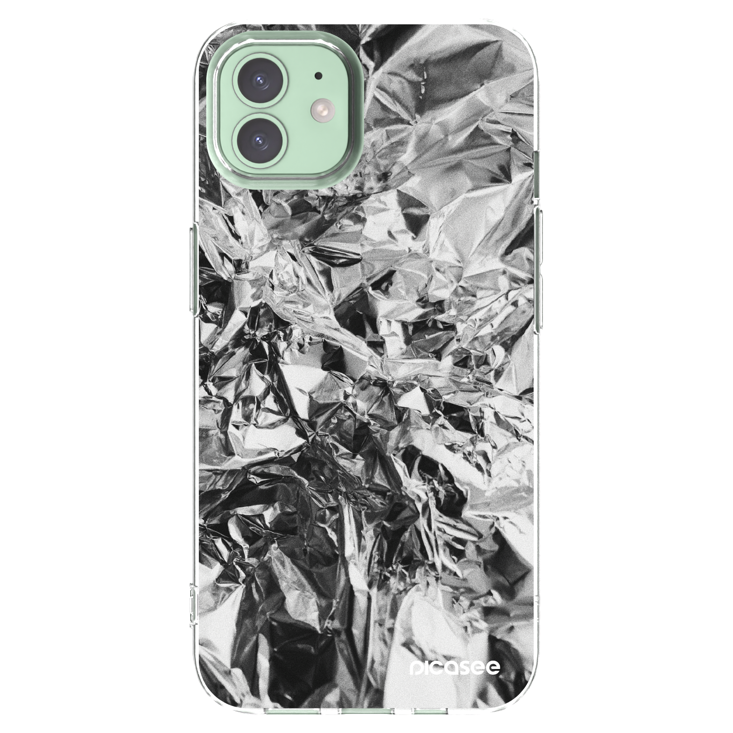 Picasee husă transparentă din silicon pentru Apple iPhone 12 - Chrome