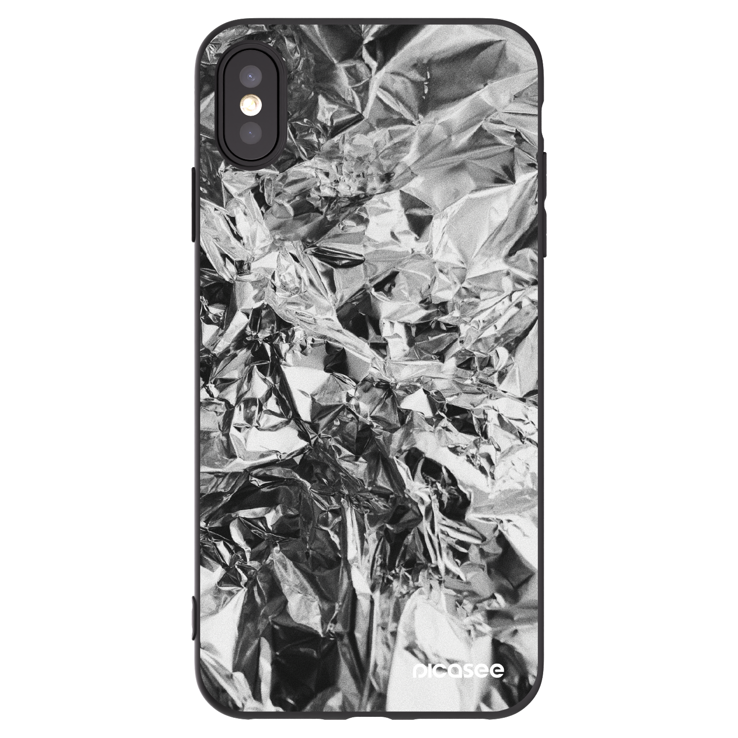 Picasee husă neagră din silicon pentru Apple iPhone XS Max - Chrome