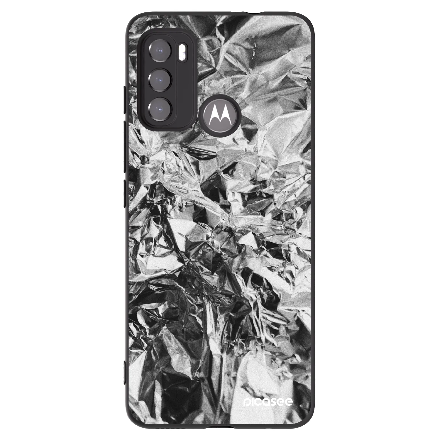 Picasee husă neagră din silicon pentru Motorola Moto G60 - Chrome