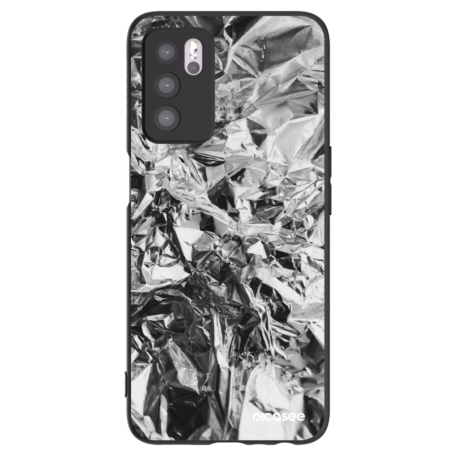 Picasee husă neagră din silicon pentru OPPO A16s - Chrome