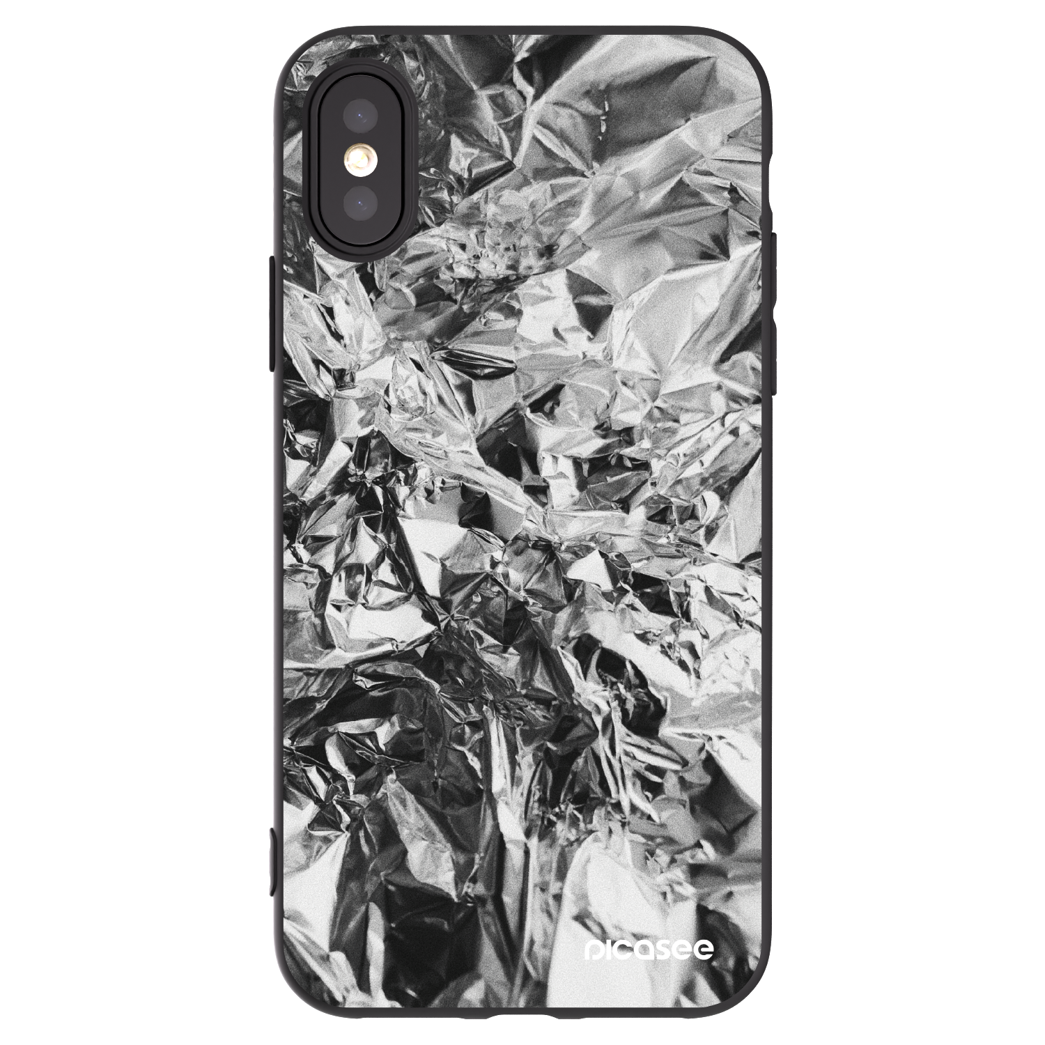 Picasee husă neagră din silicon pentru Apple iPhone X/XS - Chrome