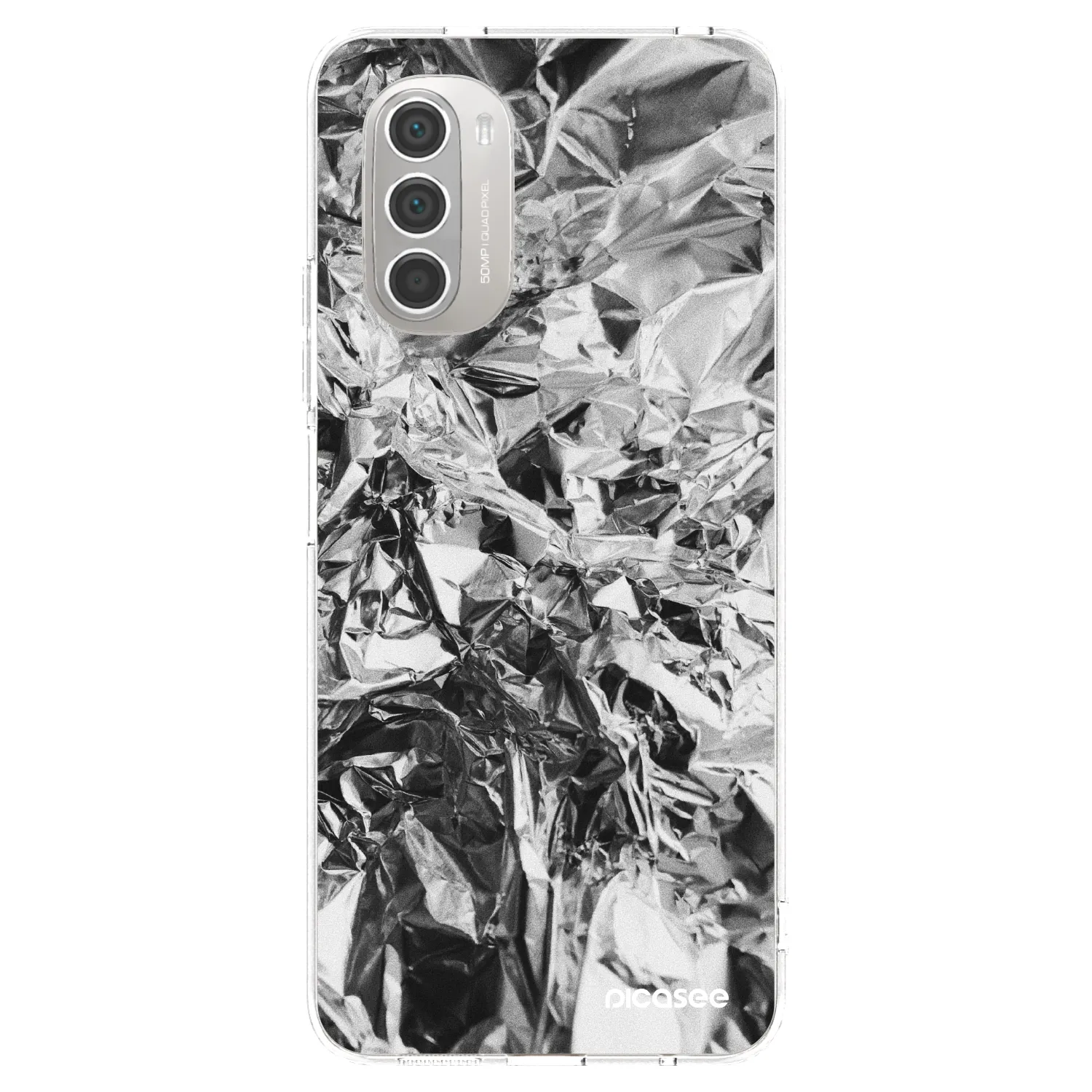 Picasee husă transparentă din silicon pentru Motorola Moto G51 - Chrome