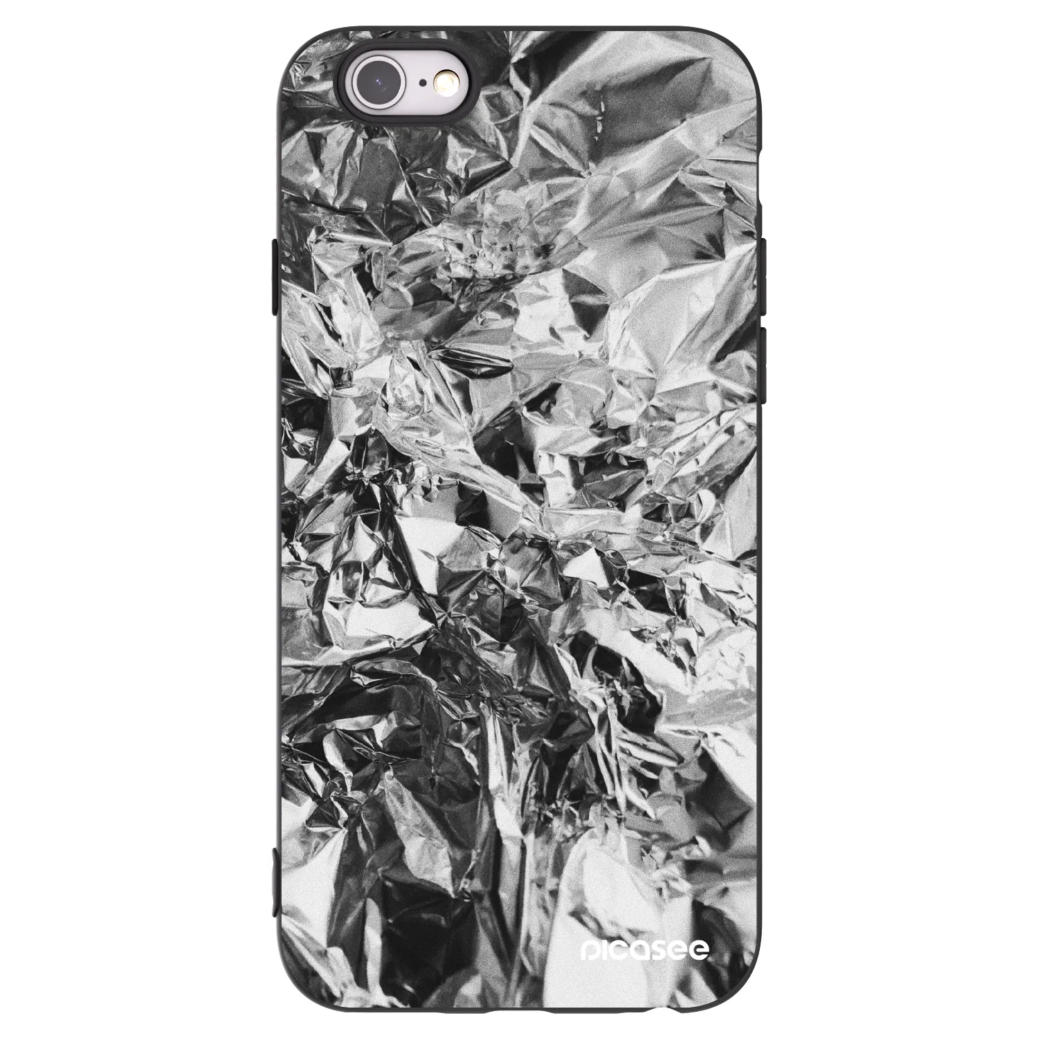 Picasee husă neagră din silicon pentru Apple iPhone 6/6S - Chrome