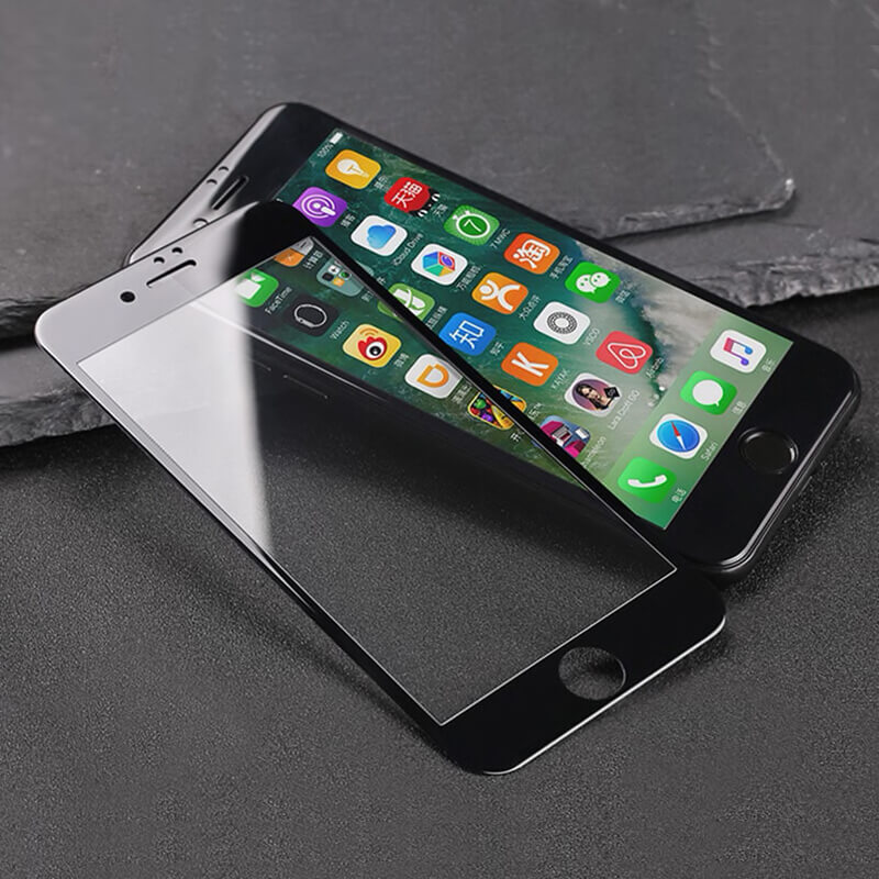Picasee Sticlă securizată de protecție 3D cu cadru pentru Apple iPhone 8 Plus - neagră