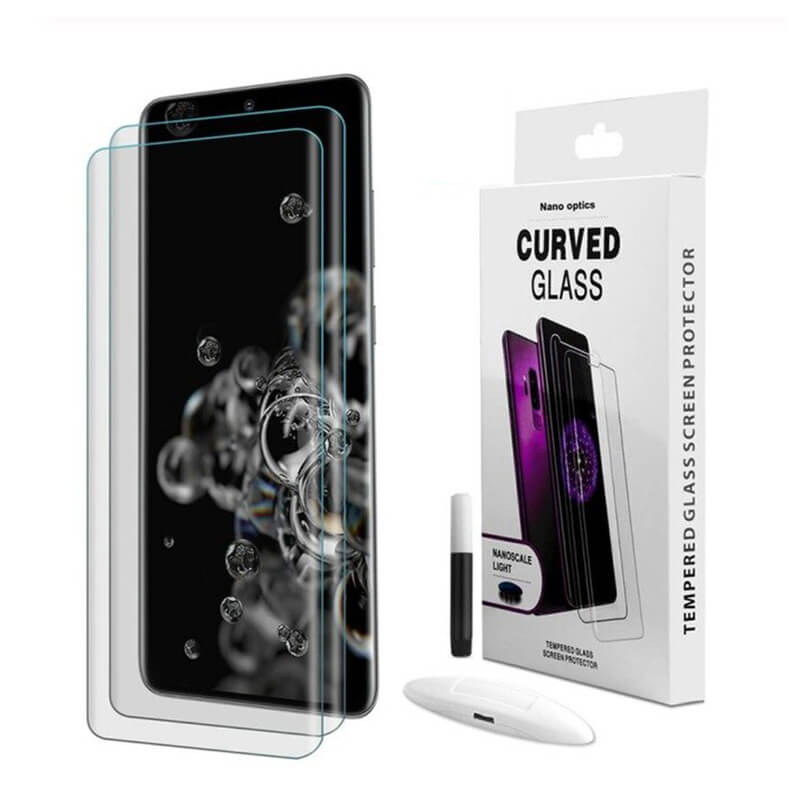 3x Picasee Sticlă securizată curbată 3D cu protecție UV pentru telefonul Samsung Galaxy S20 Ultra 5G G988F - 2+1 gratis