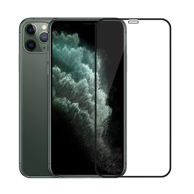 3x Picasee 3D Sticlă securizată 3D cu cadru pentru Apple iPhone 11 Pro Max - neagră - 2+1 gratis
