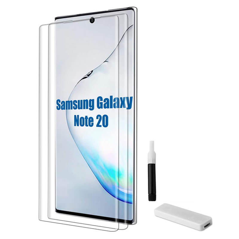 3x Picasee Sticlă securizată curbată 3D cu protecție UV pentru telefonul Samsung Galaxy Note 20 - 2+1 gratis