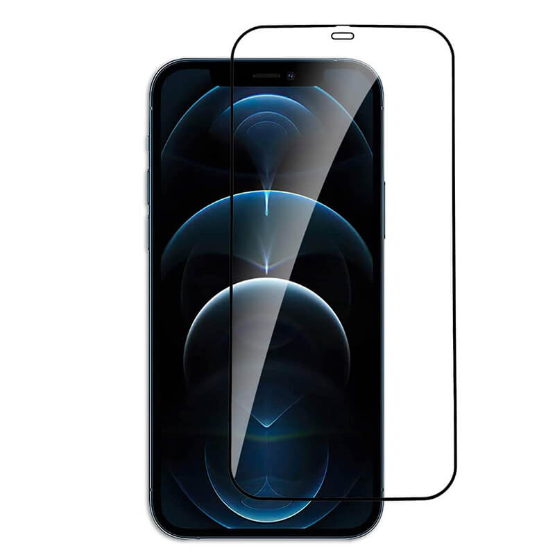 Picasee Sticlă securizată de protecție 3D cu cadru pentru Apple iPhone 12 Pro Max - neagră