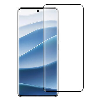 Sticlă securizată 3D cu cadru pentru Xiaomi Redmi Note 14 Pro+ 5G - neagră
