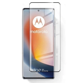 Sticlă securizată 3D cu cadru pentru Motorola Edge 50 Fusion - neagră