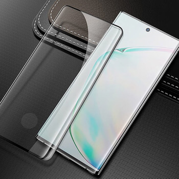 Sticlă de protecție curbată 3D pentru Samsung Galaxy Note 10+ N975F - neagră